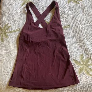 Lululemon Maroon / Burgundy Workout Top, Cross Back, Size 4